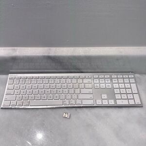 Macally USB Slim Desktop Laptop Keyboard Metallic White